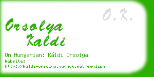 orsolya kaldi business card