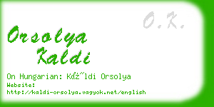 orsolya kaldi business card